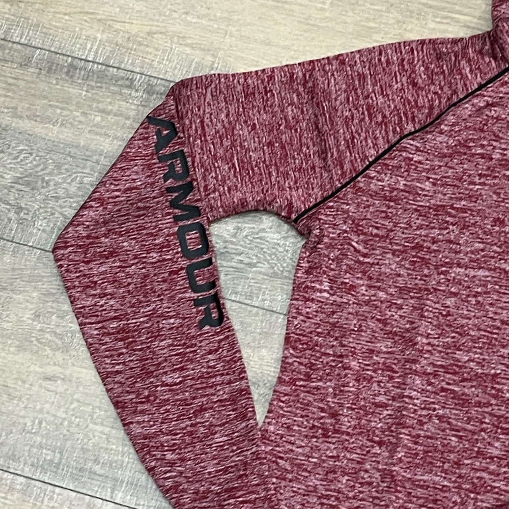 Under Armour Hooded Top New Size Medium Burgundy/Black - Picture 3 of 9